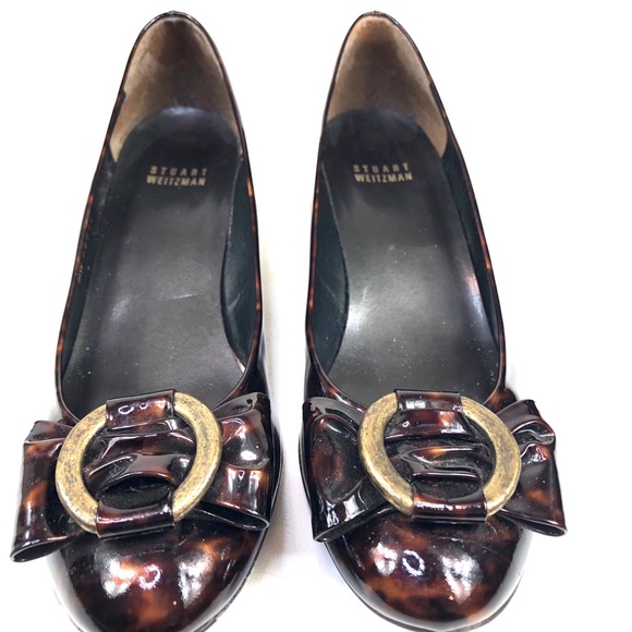 Stuart Weitzman Cognac Brown Tartaruga Wedge Pump - Picture 8 of 12